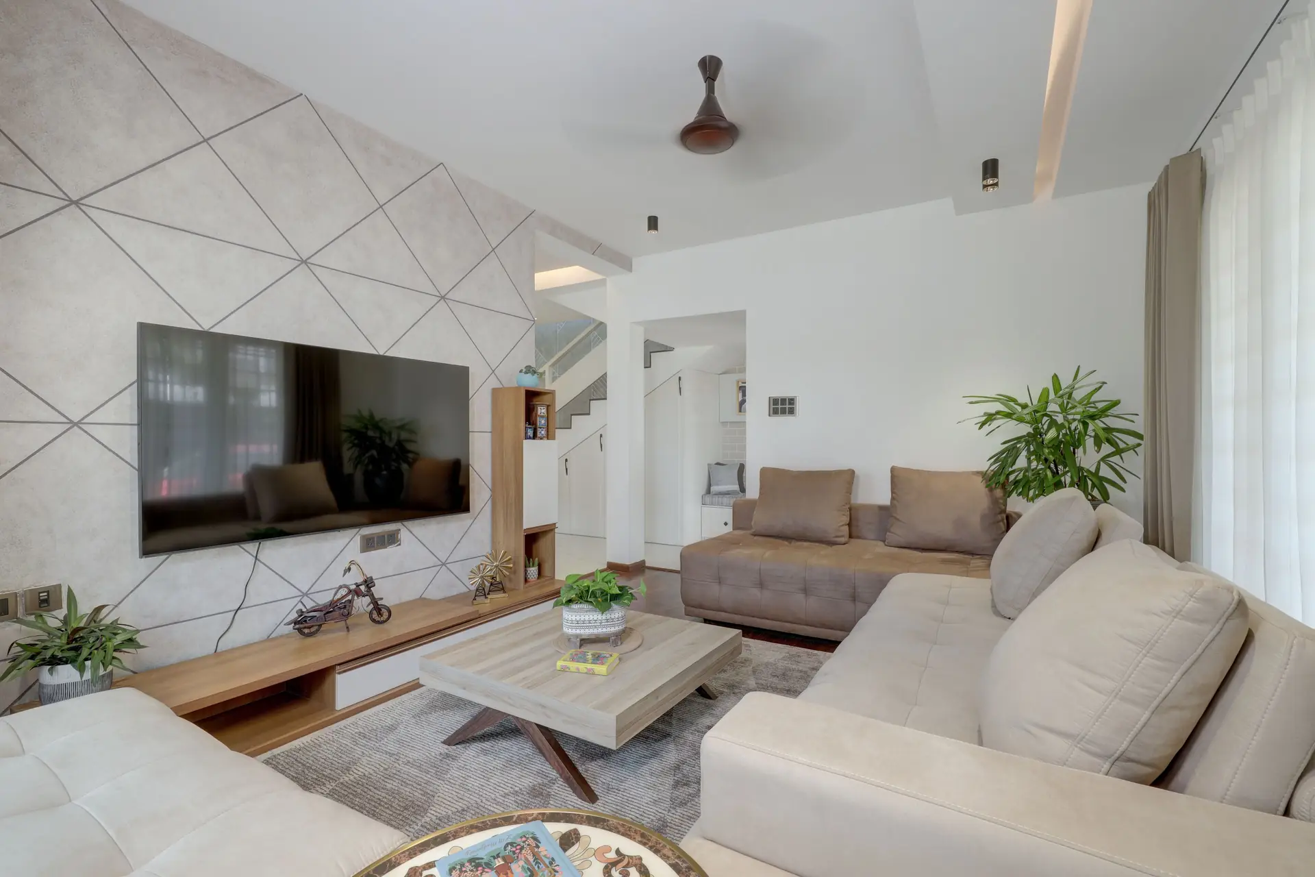 Comfortable modern Indian living room